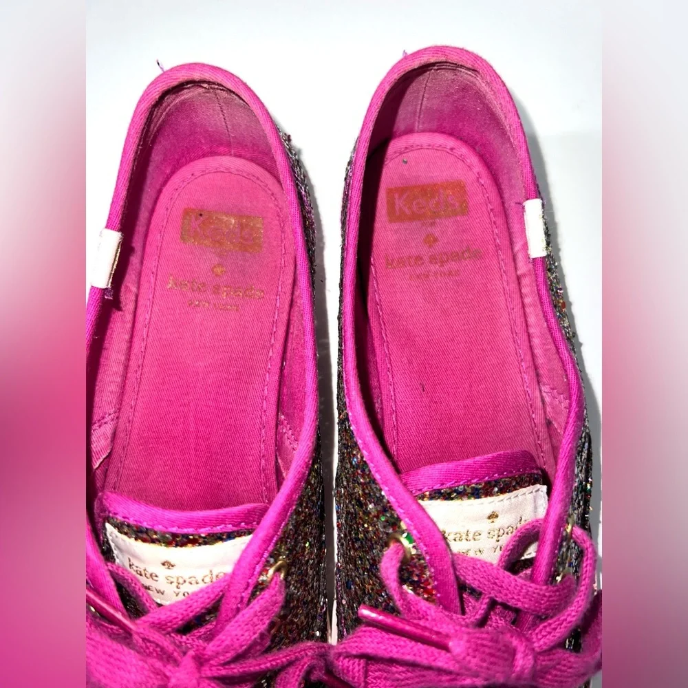 Kate Spade New York Champion Magenta Glitter Sneakers Keds sz 7‎